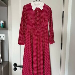 & Other Stories Red Polka Dot Maxi Dress